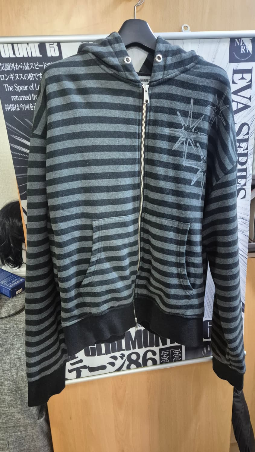 [언타이틀서울] 언타이틀 스테리나잇 스트라이프 후드집업 블랙 상품이미지2