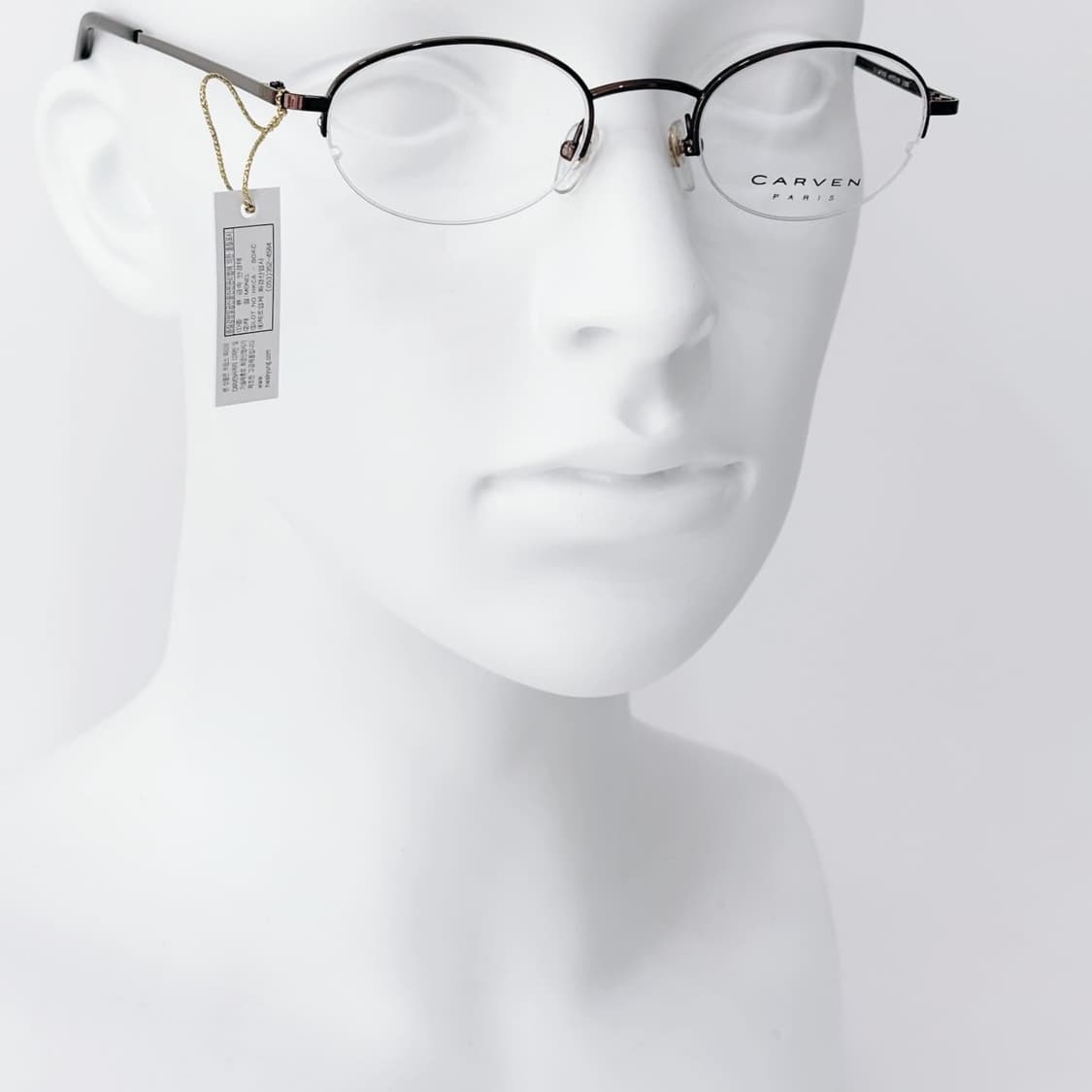 키지클럽 CARVEN 브라운 반무테 데드스탁 빈티지안경 상품이미지5