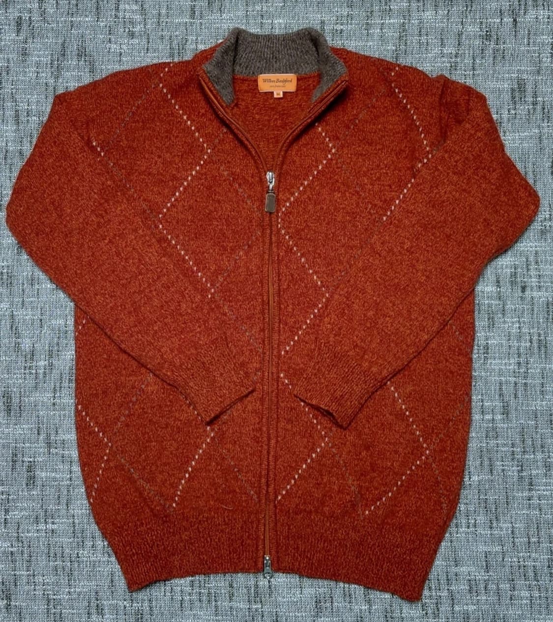 Wilkes Bashford 남성 아가일 니트 집업 M 상품이미지2