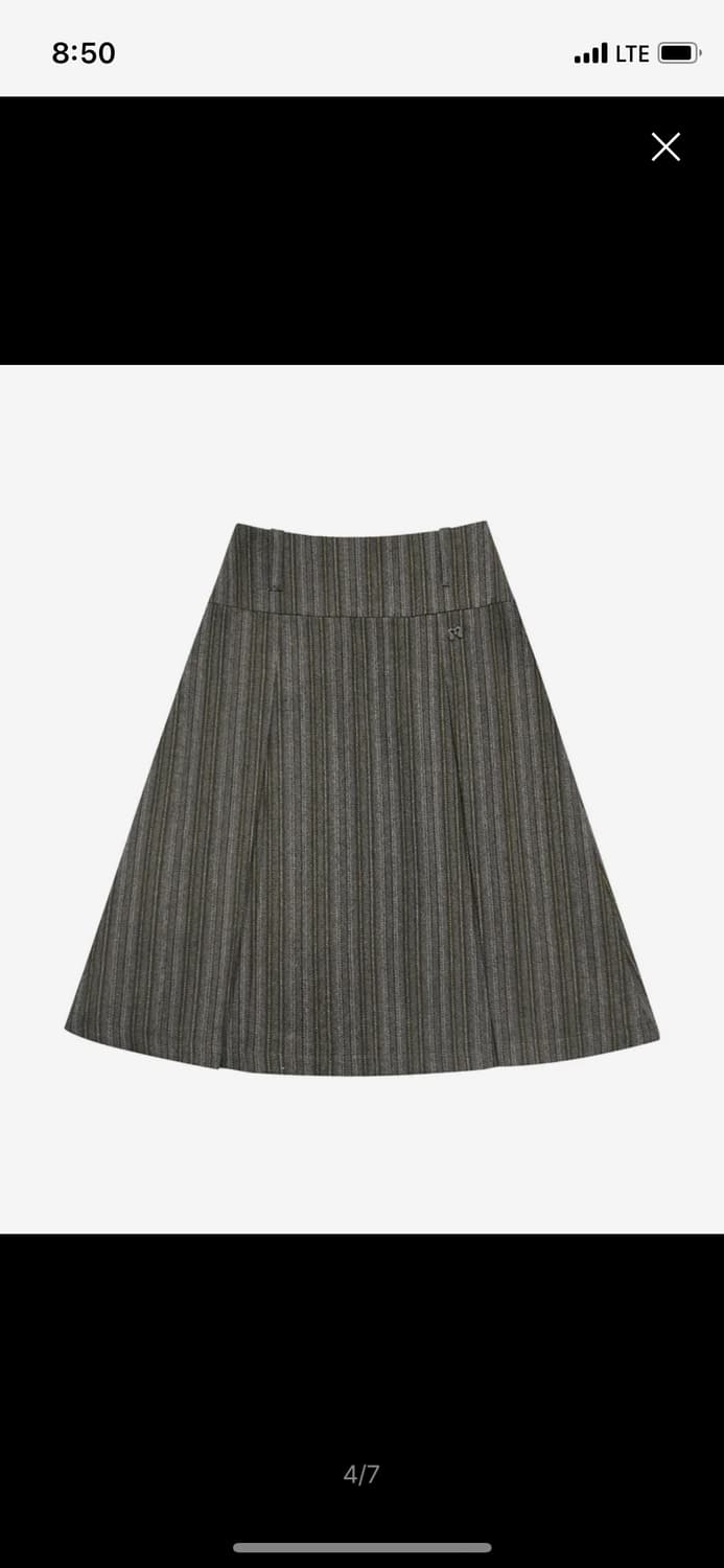 미레코 PLEATED PATTERN MIDI SK KHAKI GREY 상품이미지2
