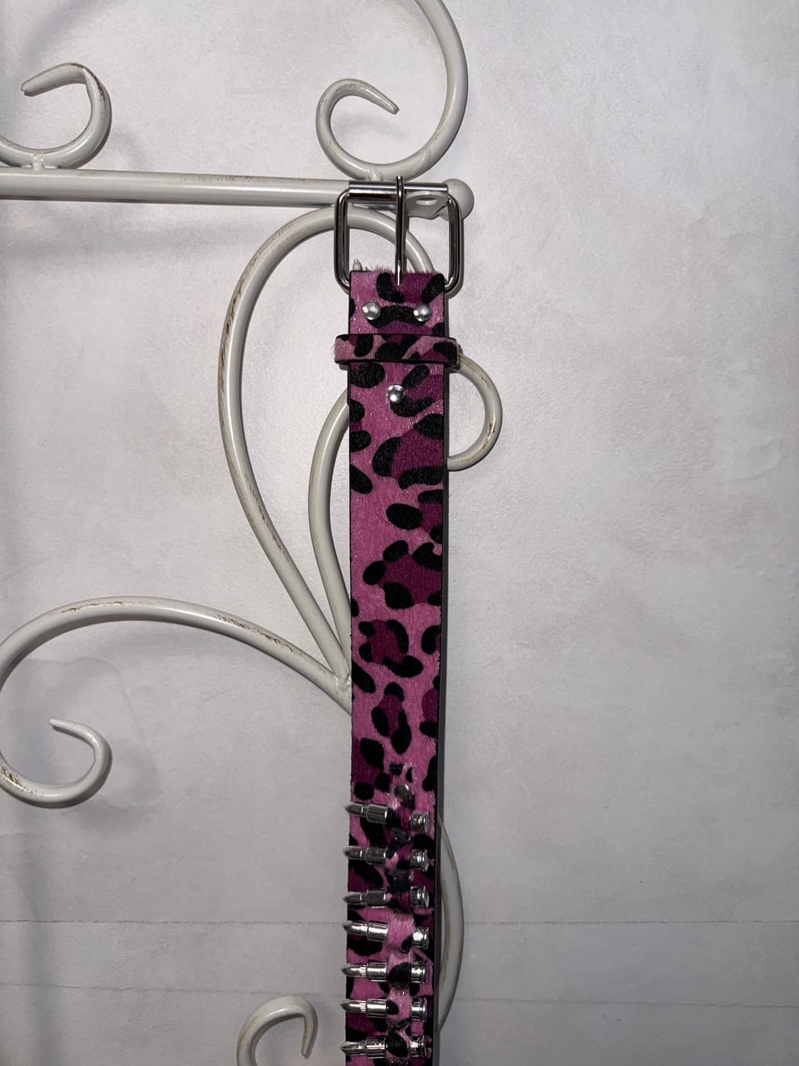 Pink leopard fur bullet punching belt 상품이미지4