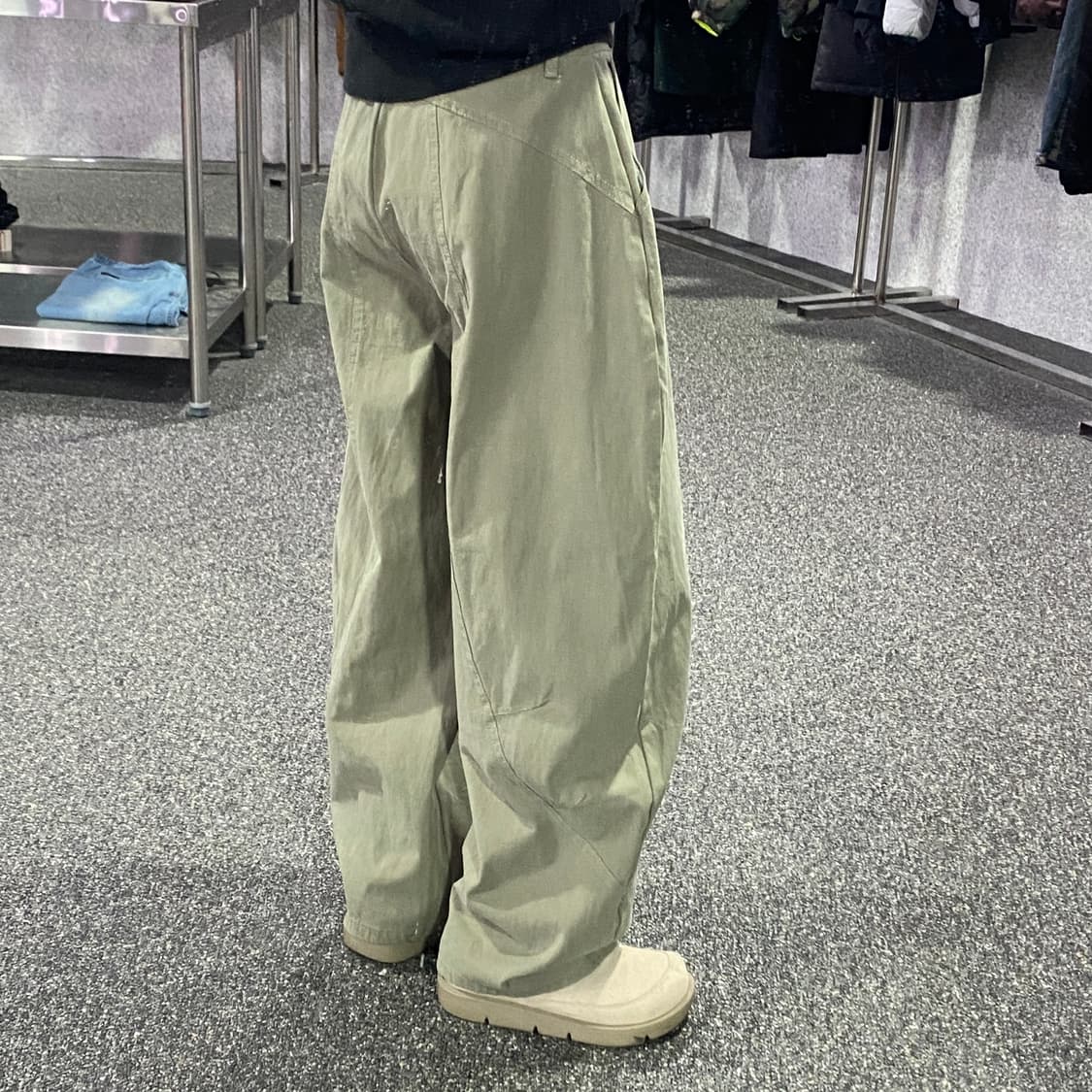 빈티지 카키 와이드 벌룬팬츠 B3066 상품이미지2