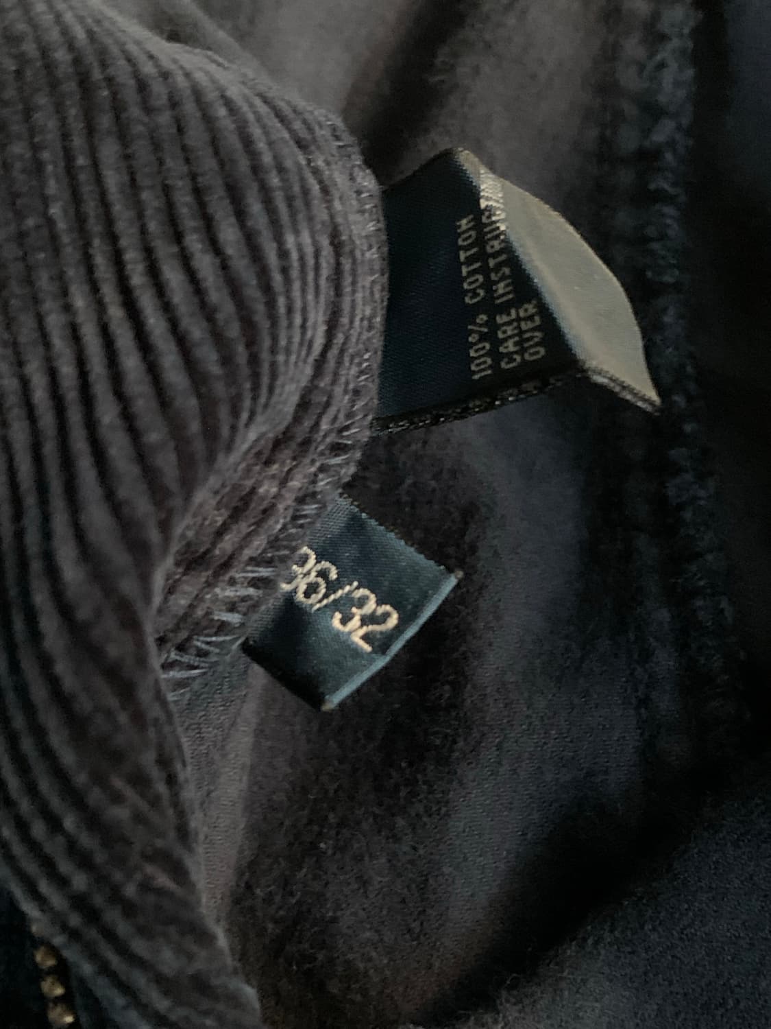 폴로 랄프로렌 플레인 프론트 코듀로이 팬츠 네이비 36X32 상품이미지3