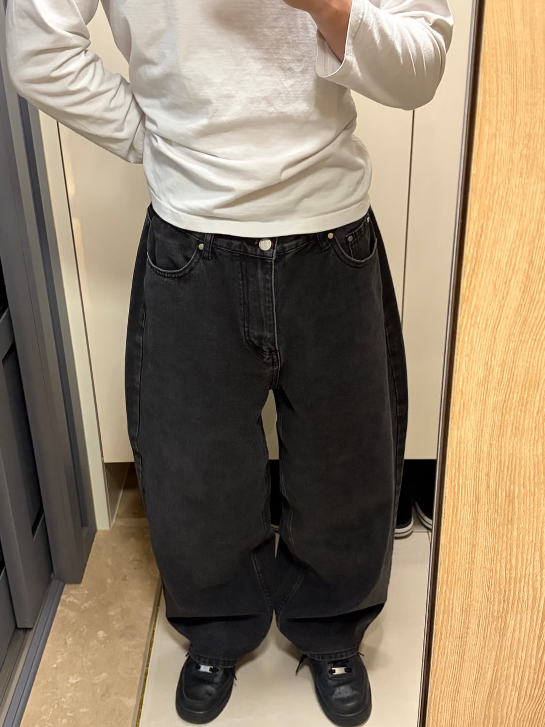 Glw 다크 그레이 와이드 팬츠 상품이미지2