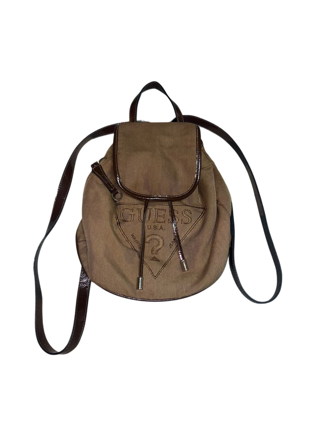 게스 에나멜 브라운 코튼 백팩 상품이미지1