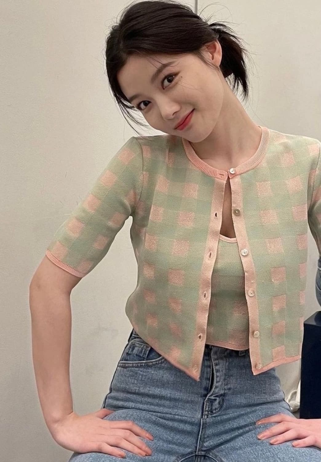 ZARA 체크 가디건 (김유정 가디건 / S) 상품이미지1