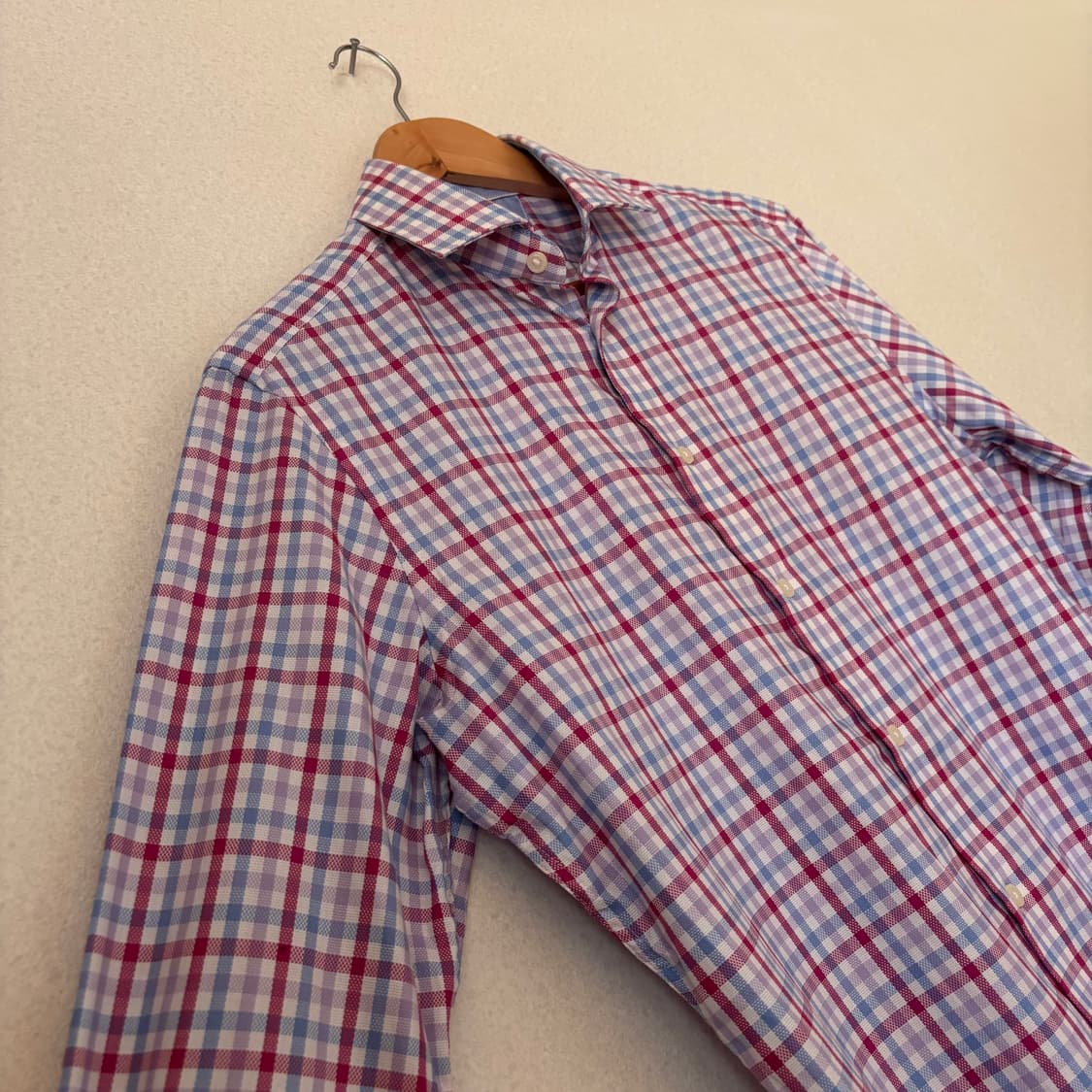 TM 르윈 체크 셔츠 100 슬림핏 독특한 질감 수입 정품 상품이미지6