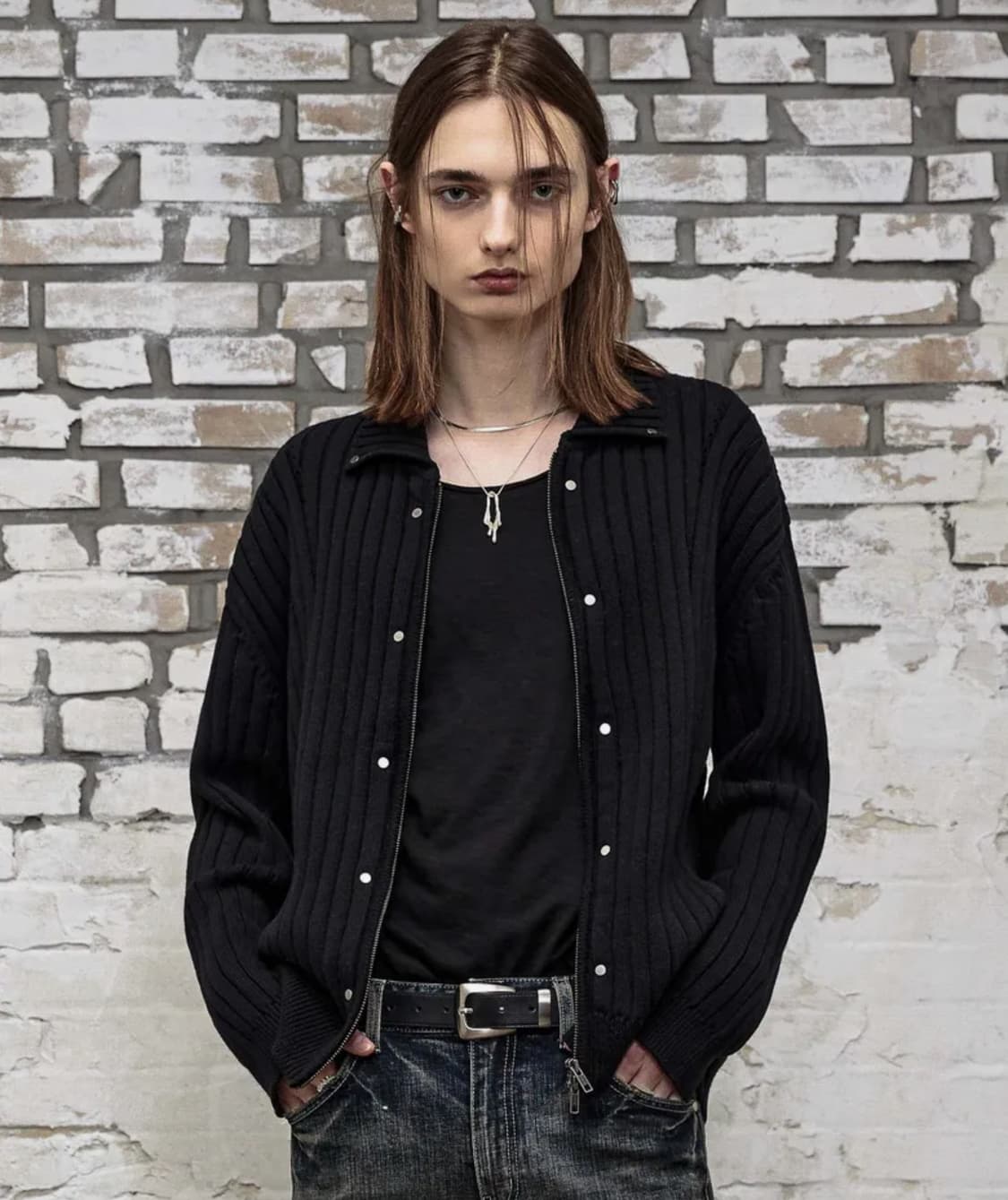 엘무드 니트 집업 46 상품이미지2