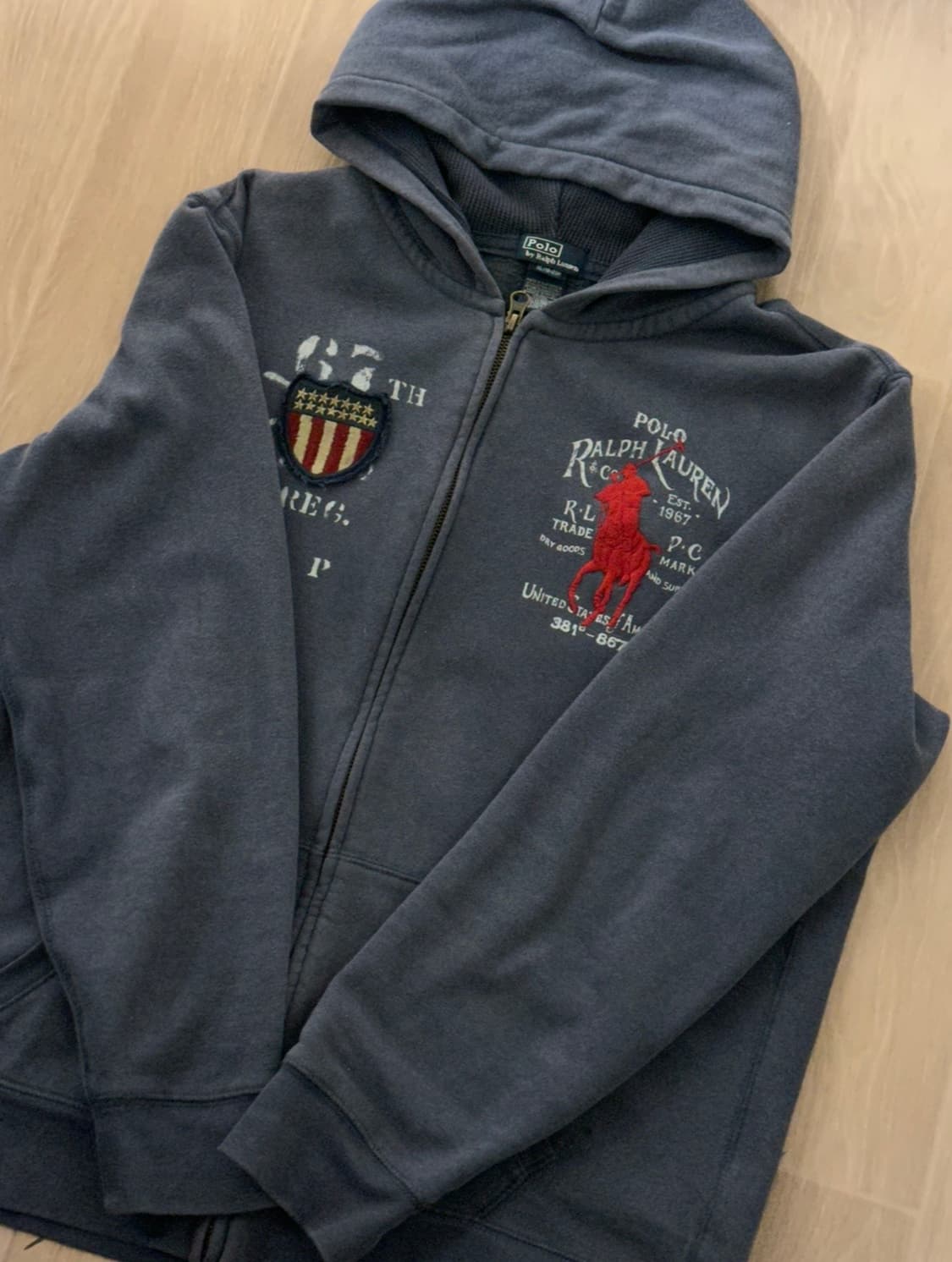 폴로 랄프로렌 빅포니 성조기 후드집업 상품이미지1