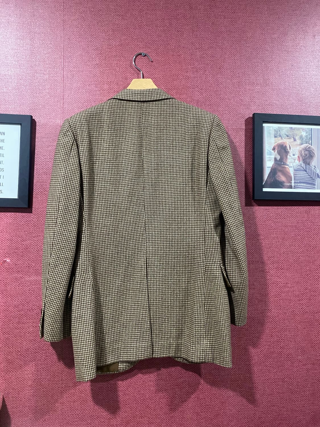 MEX 브라운 체크 울 블레이저 자켓 상품이미지4