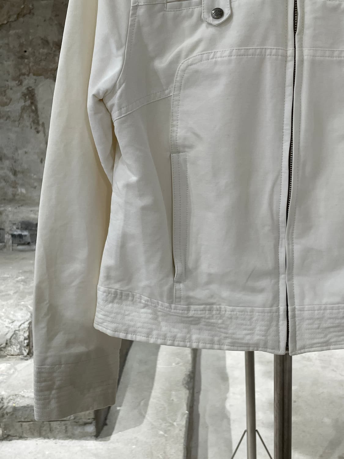 할리 데이비슨 화이트 백 큐빅 레터링 코튼 바이커 자켓 상품이미지4