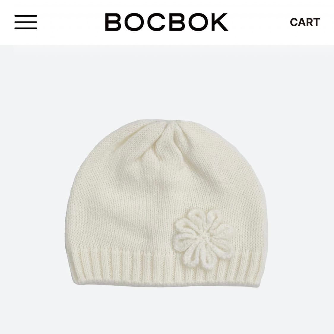 BOCBOK 복복 코사지 니트 비니 아이보리 corsage beanie 상품이미지1