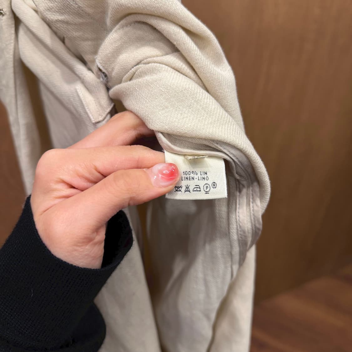 에르메스 파리 린넨 슬리브리스 레이어드 원피스 메탈 버클 디테일 아이보리 상품이미지7