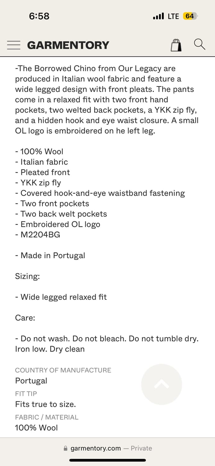 (44) 아워레가시 버로우드 그레이 울 트라우저 팬츠 슬랙스 상품이미지4