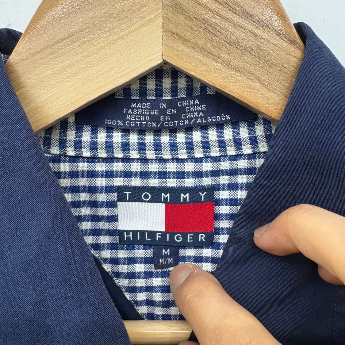 타미힐피거 네이비 반팔 셔츠 남성XL 상품이미지3