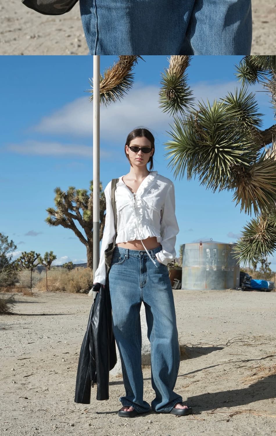 로우클래식 러플 블라우스 M (거의새상품) 상품이미지2