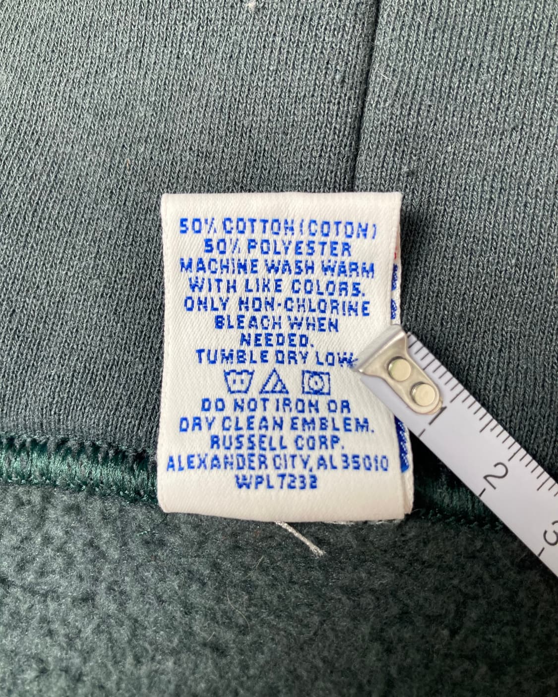 90s Russell Zip Up Hoodie (sage green) 상품이미지4