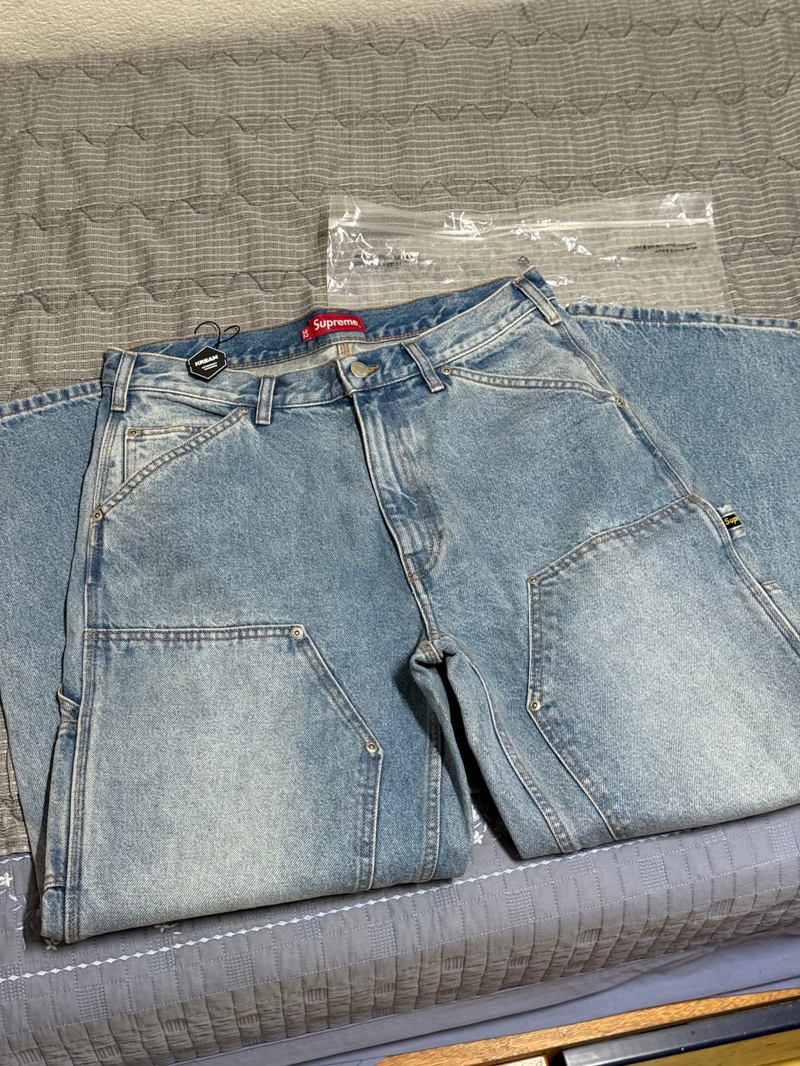 32] 슈프림 더블 니 페인터 팬츠 워시드 블루 - 23SS 상품이미지5