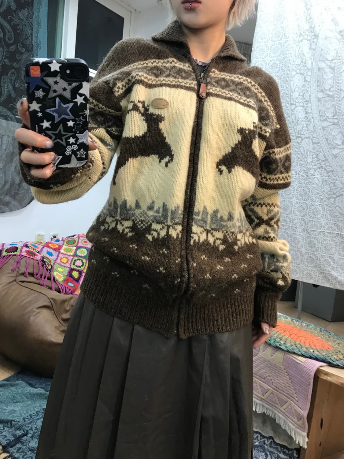 더헌트 코위찬 숄카라 니트집업 자켓  상품이미지2