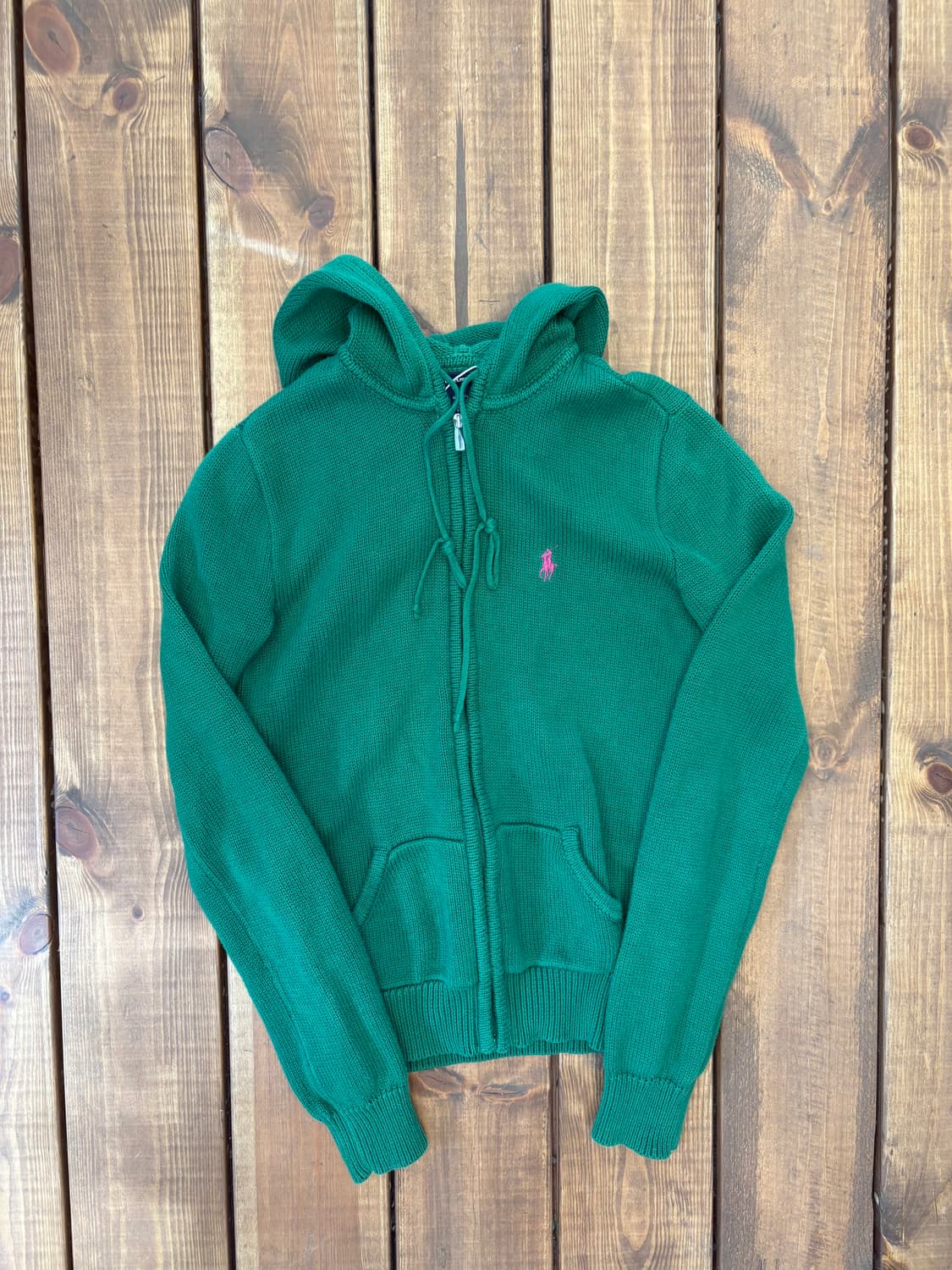 폴로 그린 니트 후드집업 상품이미지5