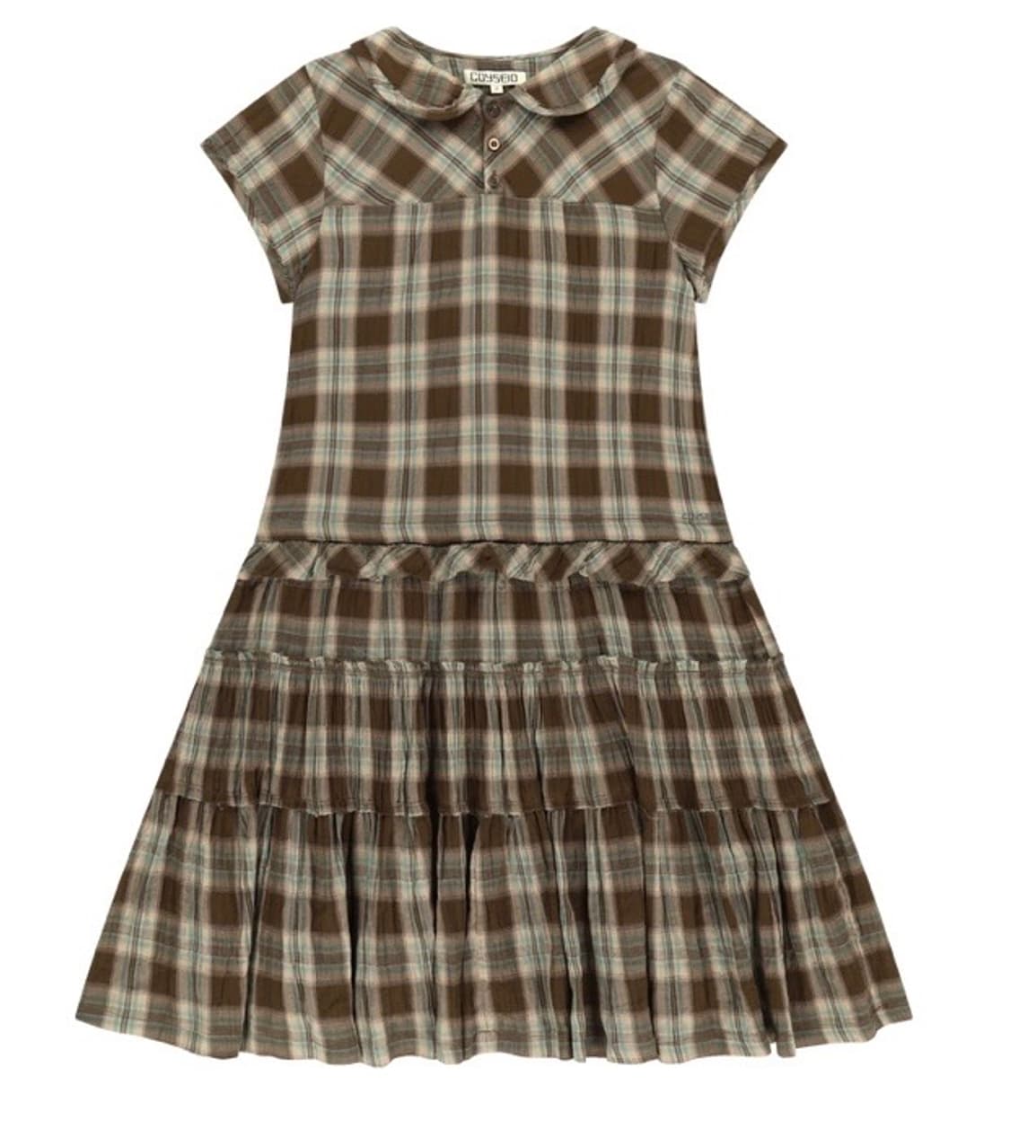 코이세이오 26SS 체크 원피스 브라운 상품이미지1