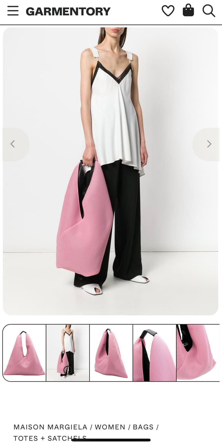 메종마르지엘라 MM6 메쉬 토트백 베이비핑크 상품이미지1