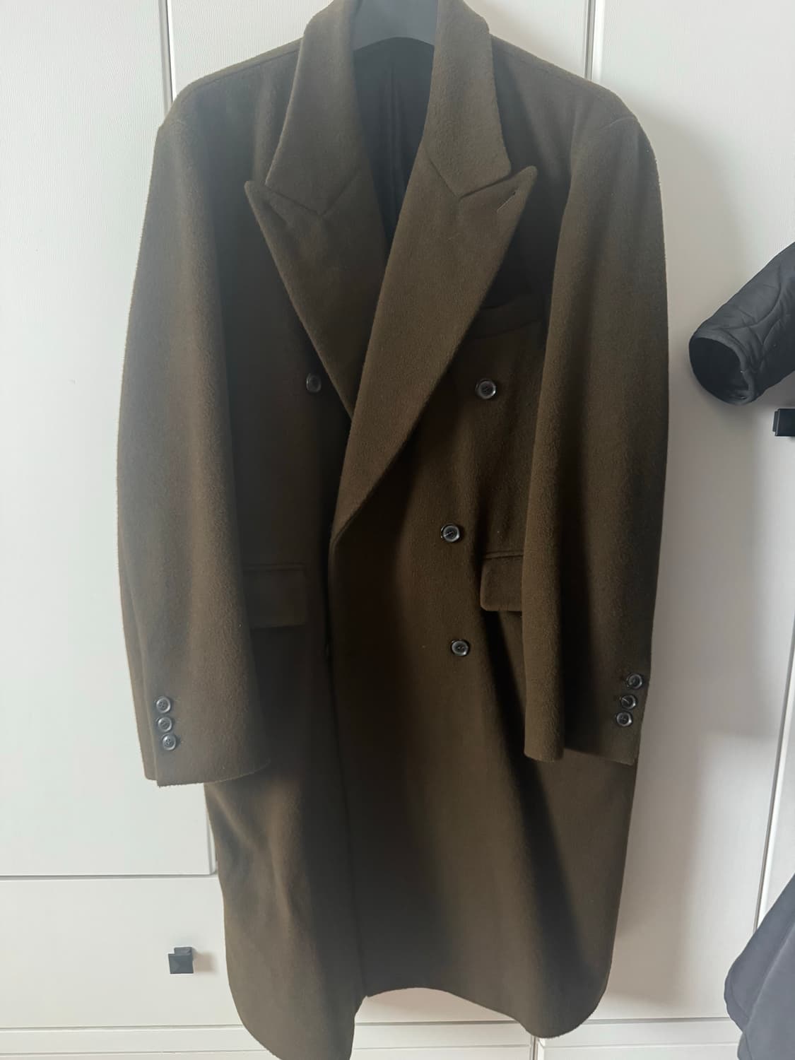 해칭룸 빈티지 더블 브레스티드 코트 3 카키 상품이미지1