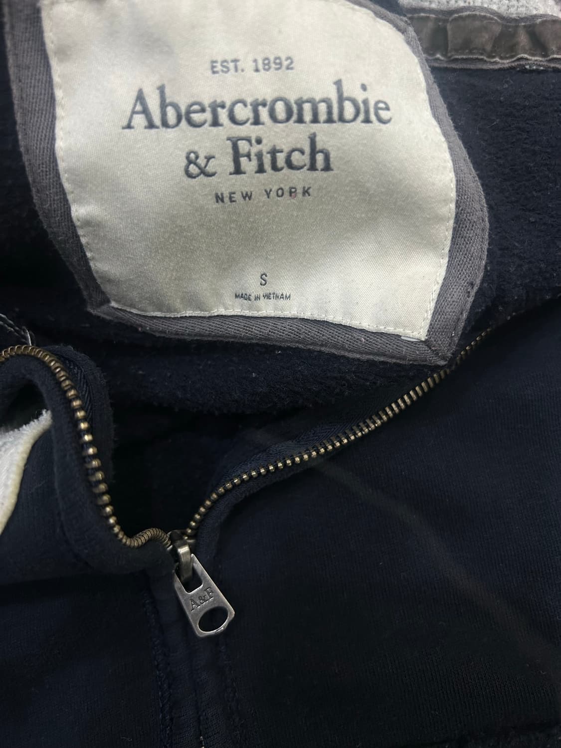 [S]아베크롬비 스펠아웃 후드집업/네이비/기모 상품이미지5