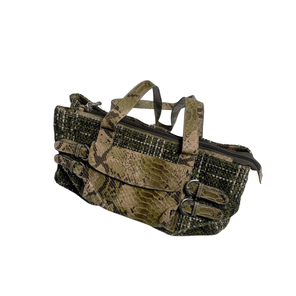 Arcadie 뱀패턴 &초록 트위드 백 (italy)   상품이미지1