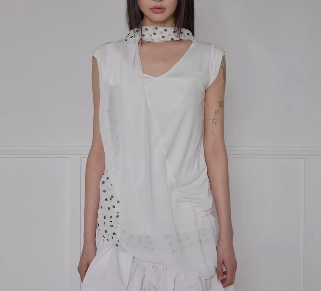 플레어업 Layered Dot Scarf T-Shirt 레이어드 도트  상품이미지1