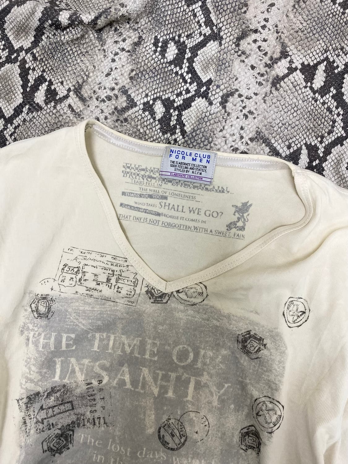 [Nicole Club For Men]Y2K Print Ivory Sle 상품이미지5