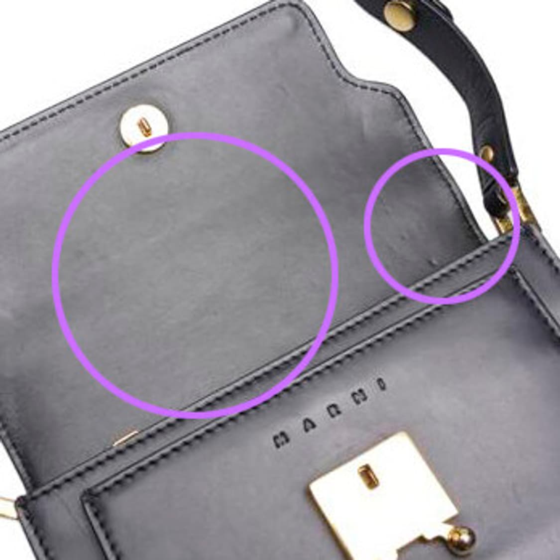 (중고) 마르니 블랙 카프스킨 트렁크 미니 숄더백 상품이미지7