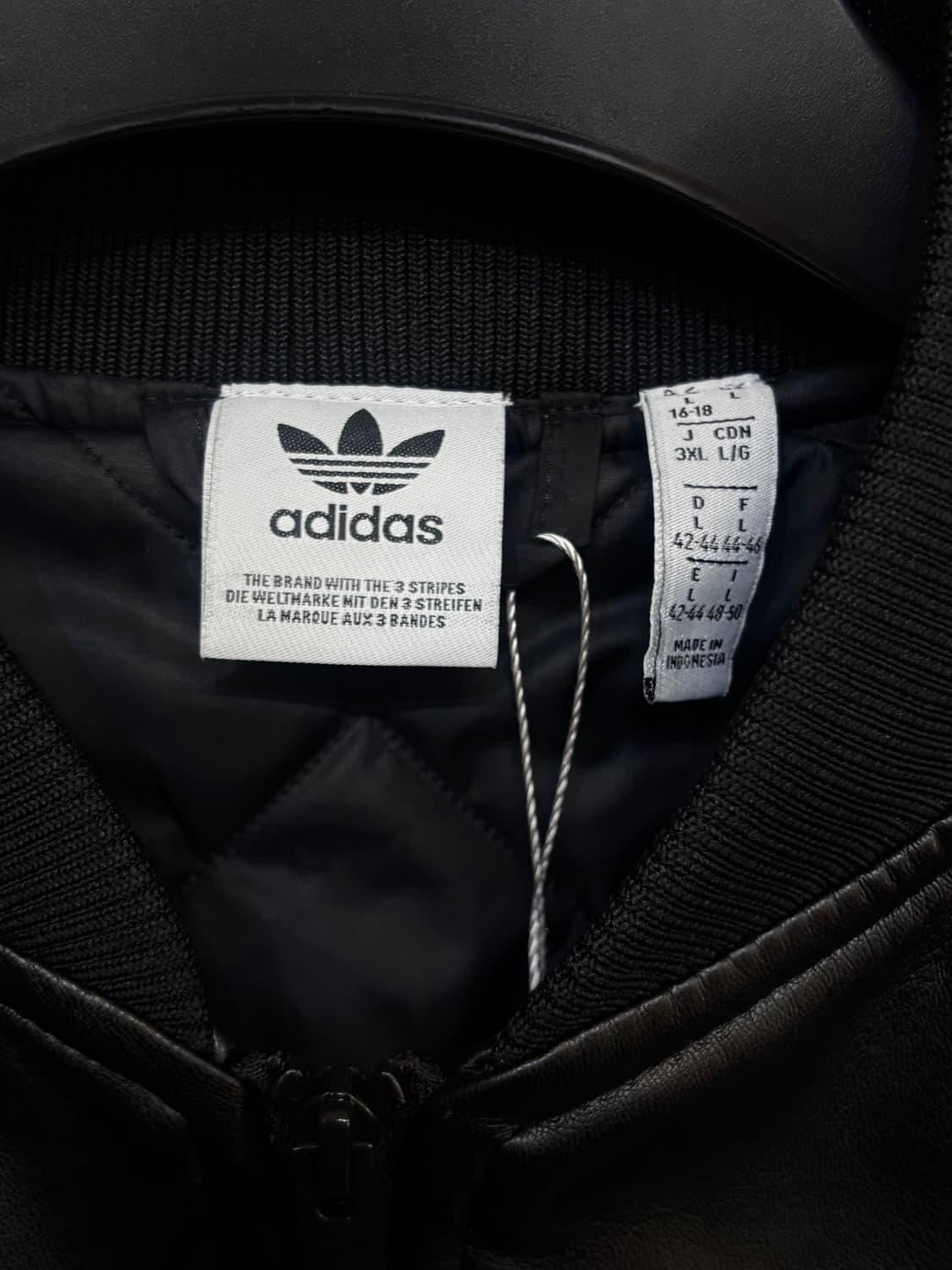 아디다스 삼선 레더 집업 점퍼 상품이미지5