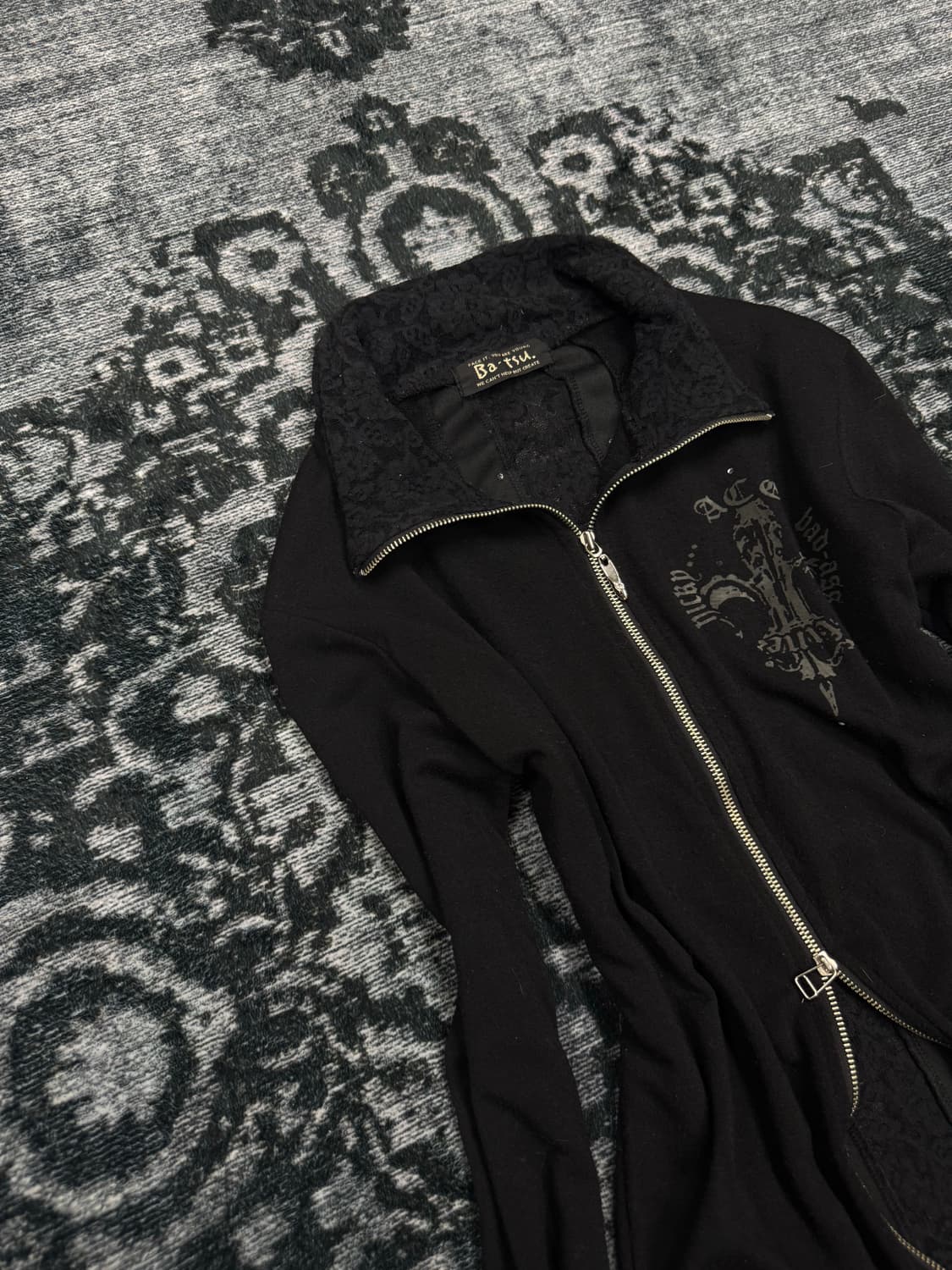 Batsu frill layered cross zip up 상품이미지3