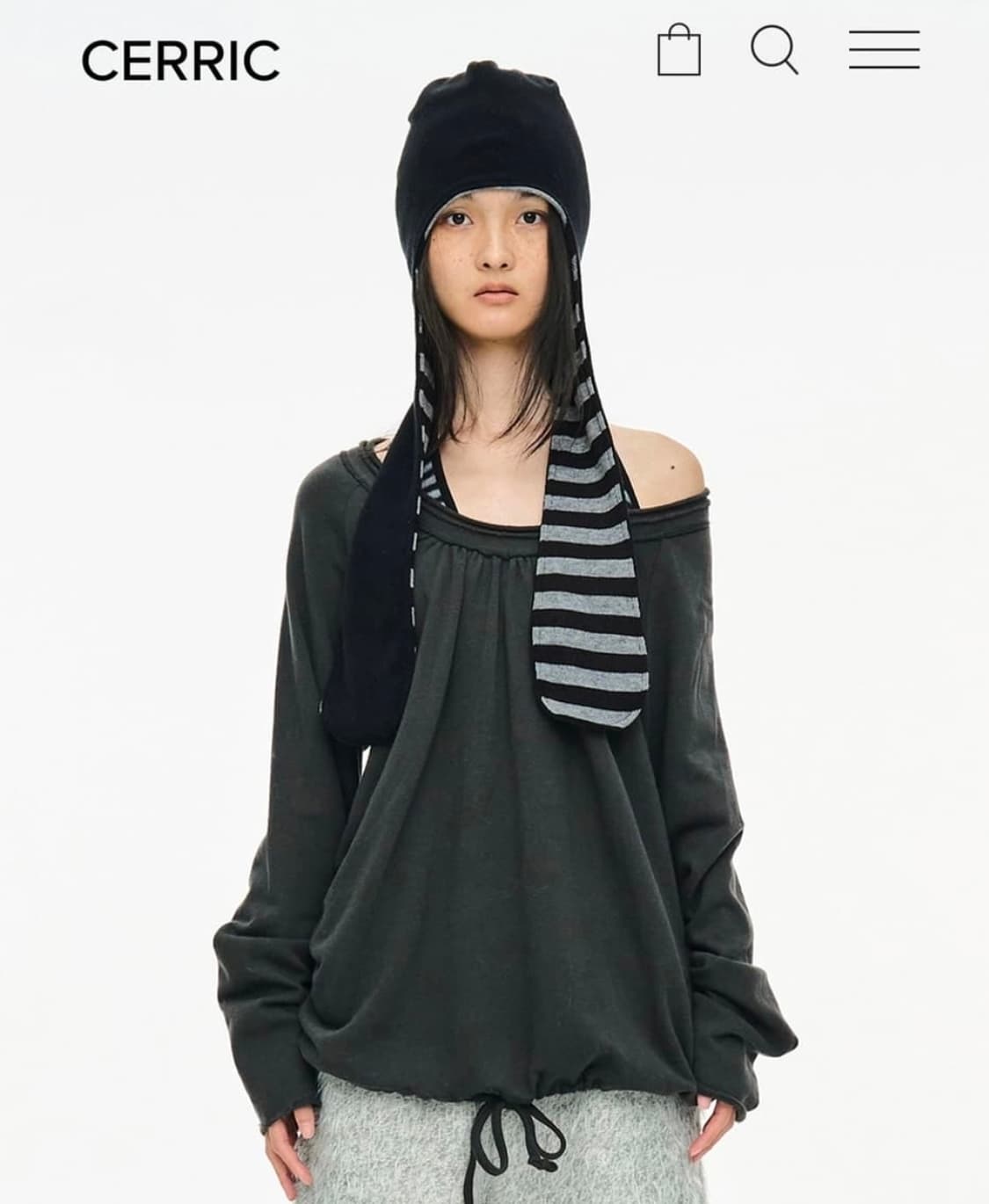 세릭 cerric 라운드 햄스트링 탑 차콜 상품이미지1