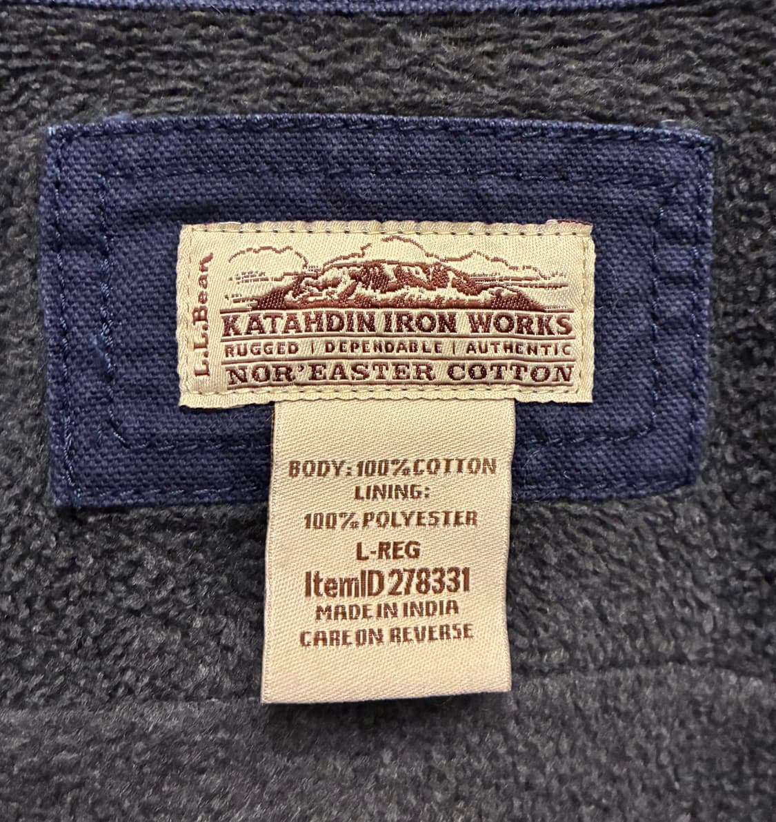 (XL)00s L.L. BEAN 엘엘빈 캔버스 코튼 플리스 워크셔츠자켓 상품이미지9