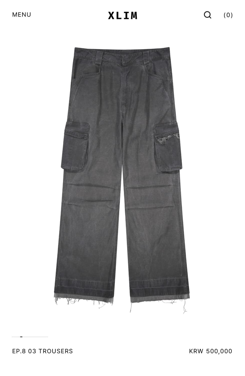 XLIM EP.8 01 TROUSERS 그레이 xs사이즈 상품이미지3