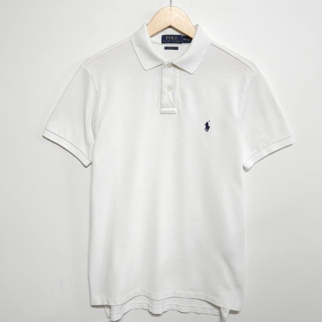 95~100 POLO 폴로 랄프로렌 반팔 카라티 커스텀핏 화이트 상품이미지1