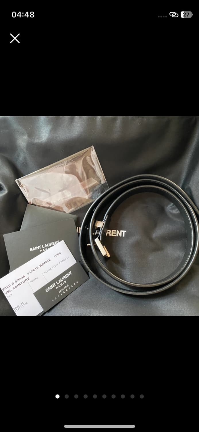 새상품. 생로랑 모노그램 블랙은장 벨트 2cm 85사이즈 상품이미지3