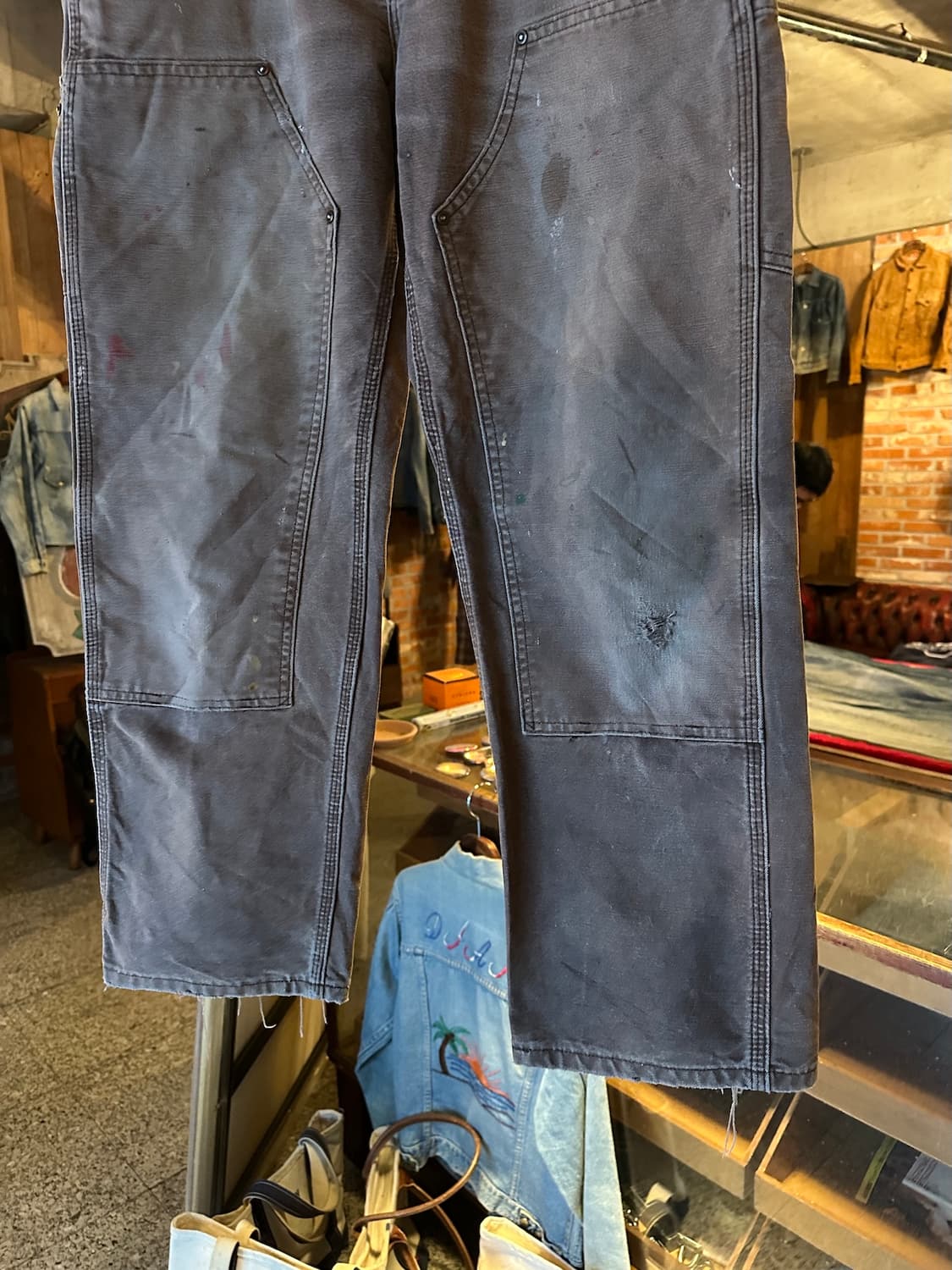 00s 빈티지 칼하트 DKB 캔버스 더블니 워크 팬츠 상품이미지4