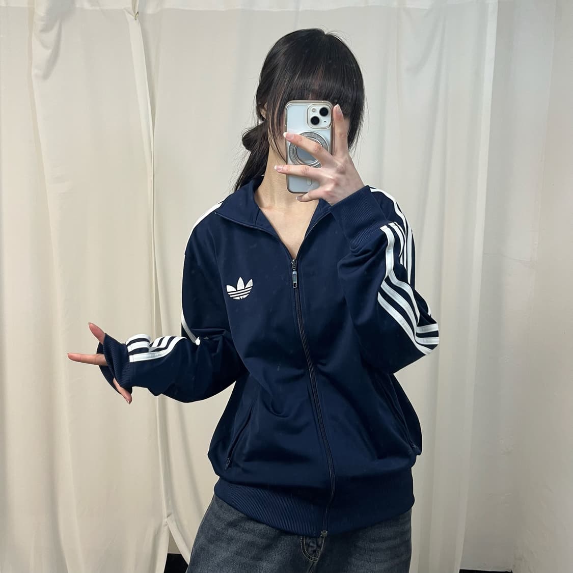 Adidas navy Firebird jersey 상품이미지2