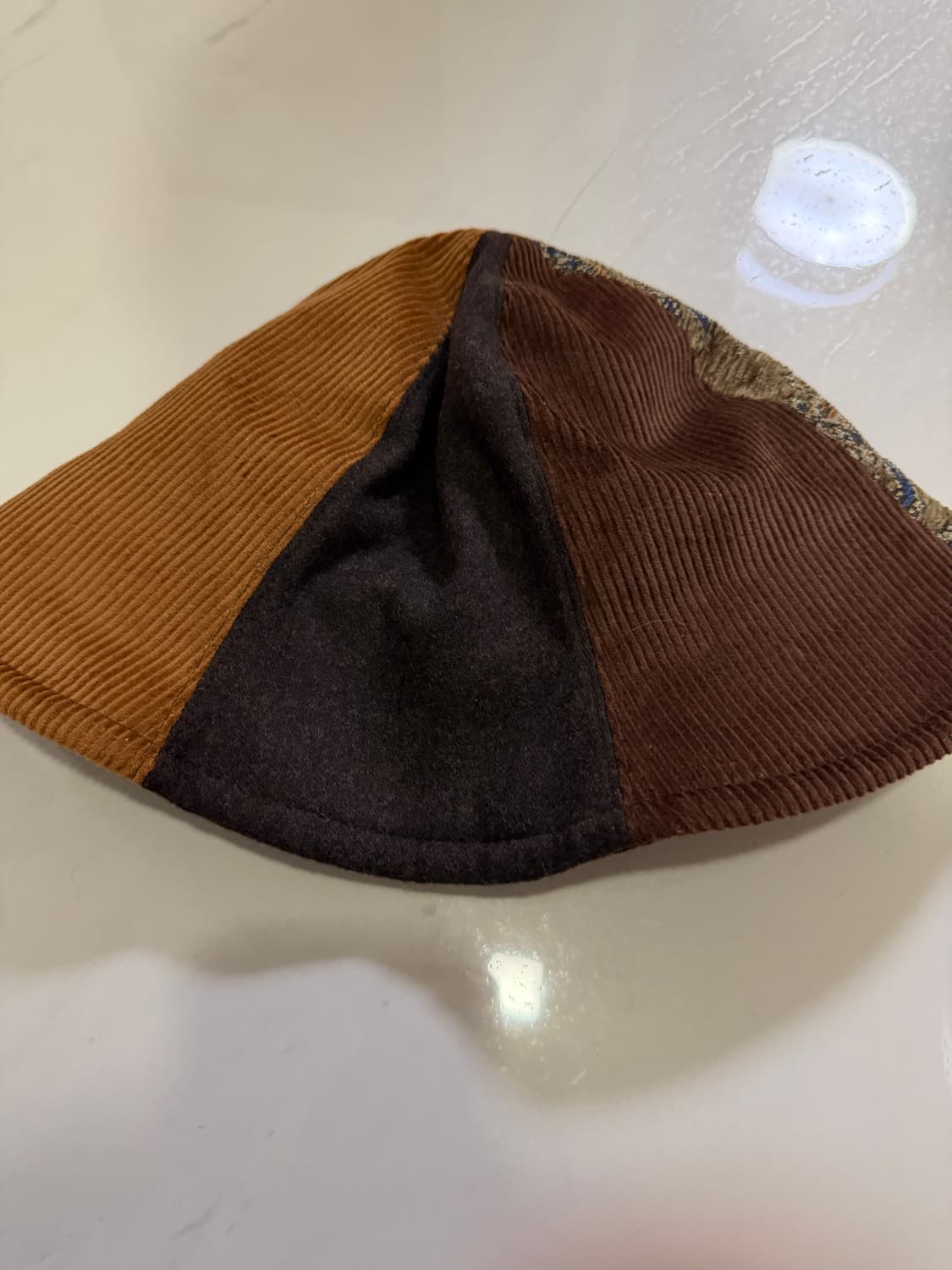 카시라 브라운 패치워크 튜립 햇 상품이미지2