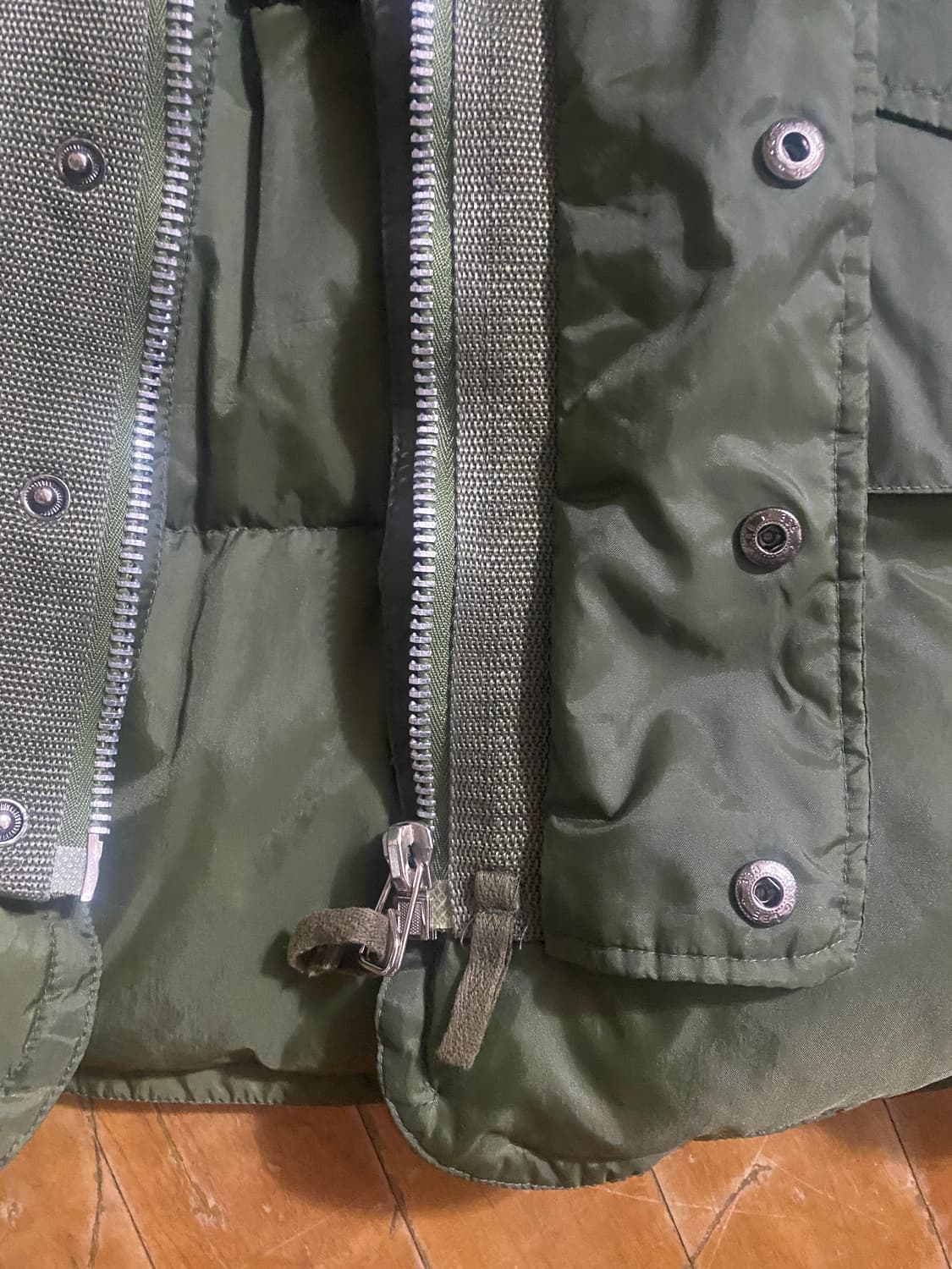 미군 밀리터리 올리브 그린 다운 패딩 조끼 L 상품이미지2