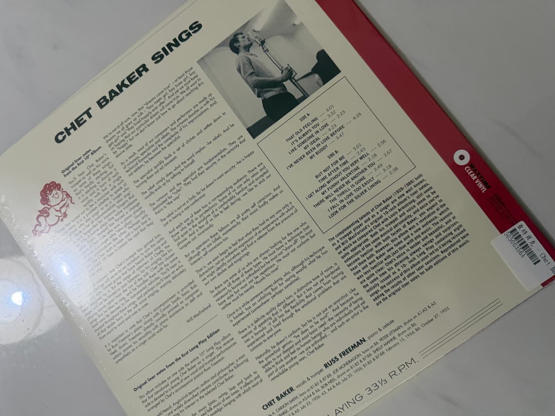 쳇 베이커 싱 LP 옐로우 상품이미지2