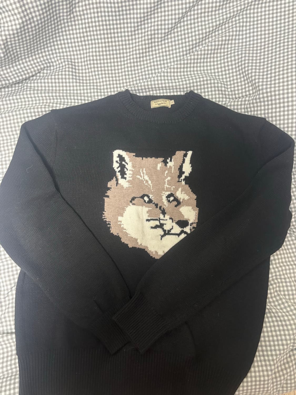 메종 키츠네 폭스 헤드 블랙 니트 L 상품이미지2