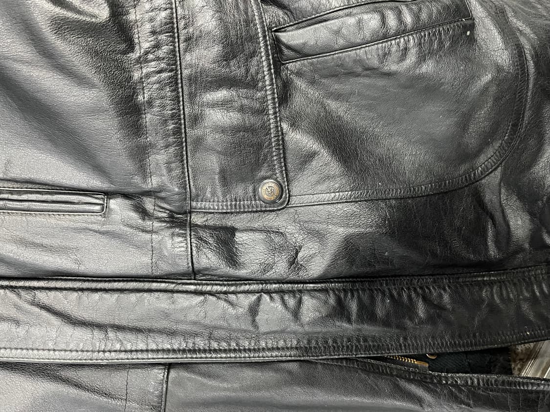 Xl) 빈티지 소가죽 퍼 레더 자켓 상품이미지6