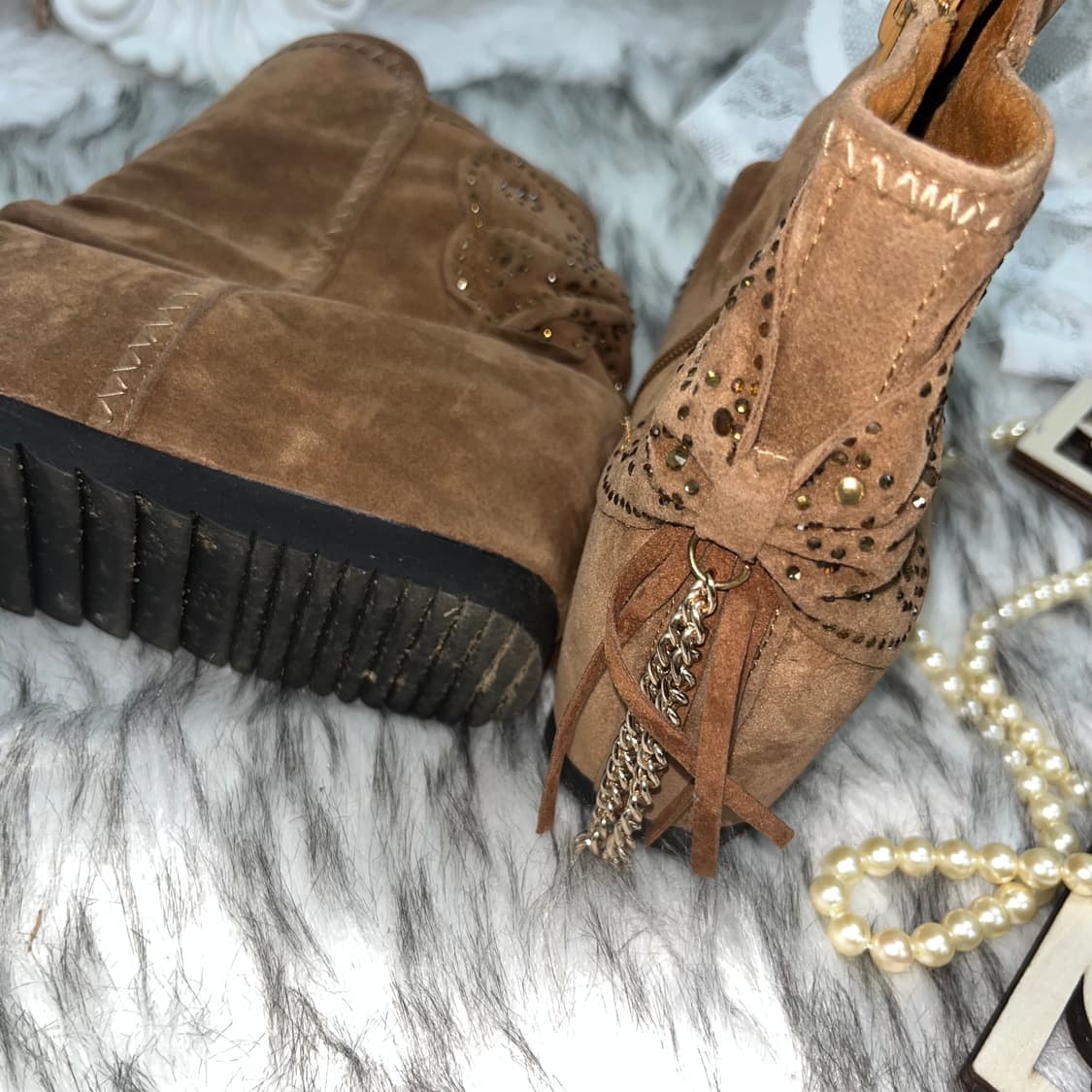 빈티지 페어리무드 웨지힐부츠 상품이미지3