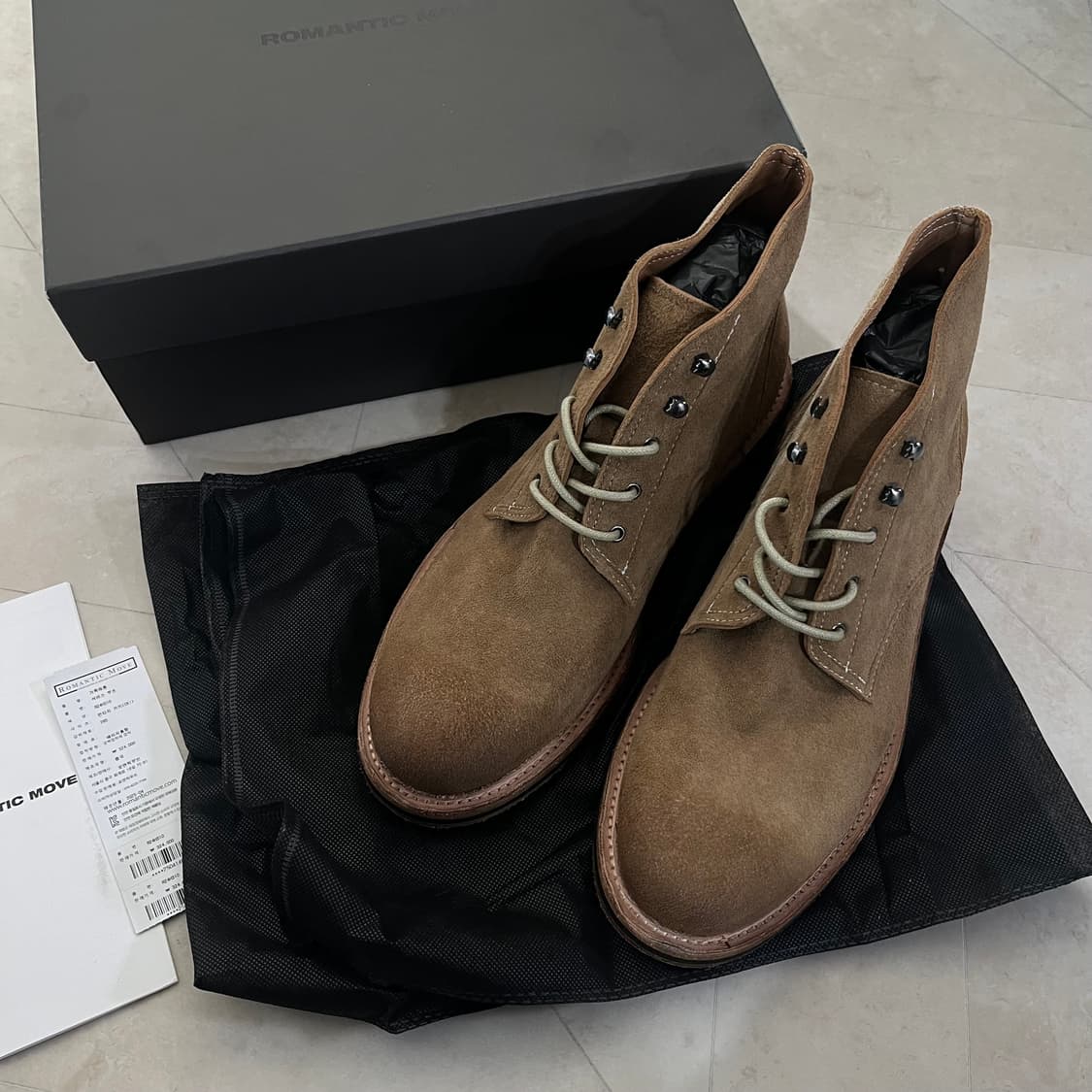 새상품(285) 로맨틱무브 서비스 부츠 홀스레더 빈티지카키 상품이미지2