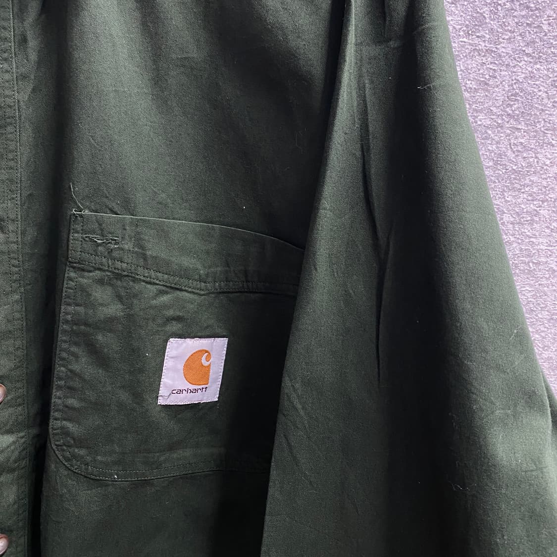 칼하트 다크그린 포켓 워크 셔츠 B3622 상품이미지3