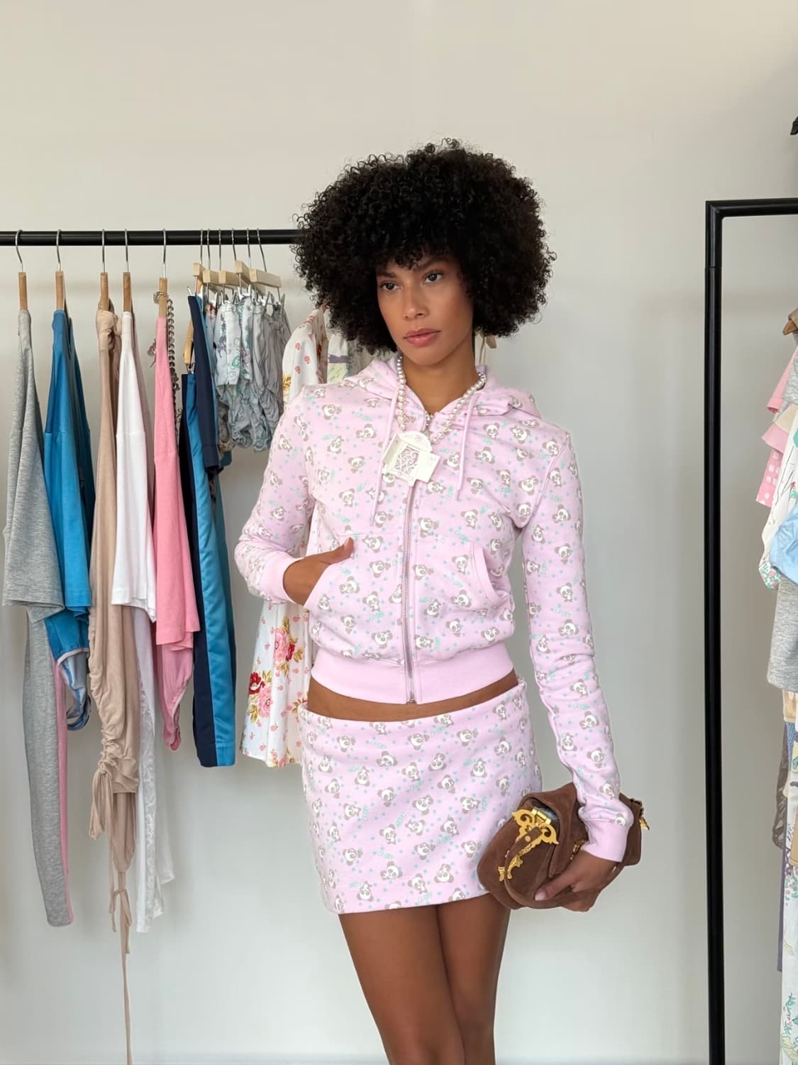 핑크 후드 집업 상품이미지1